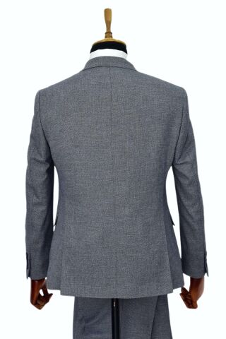 Erkek Regular Fit Yelekli Çift Yırtmaçlı Takım Elbise BGL-ST03824 MAVİ