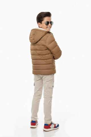Erkek Çocuk Kapüşonlu Mont BGL-ST04885 CAMEL - 9 YAŞ