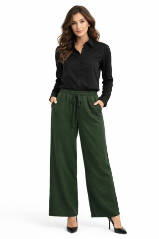 Kadın Beli Lastikli Bol Pantolon BGL-ST04216