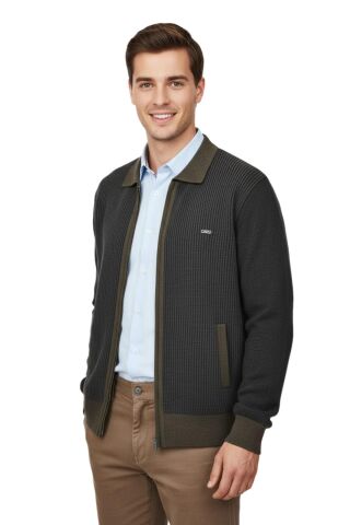 Erkek Polo Yaka Astarlı Triko Mont Fermuarlı 5208P BGL-ST05019