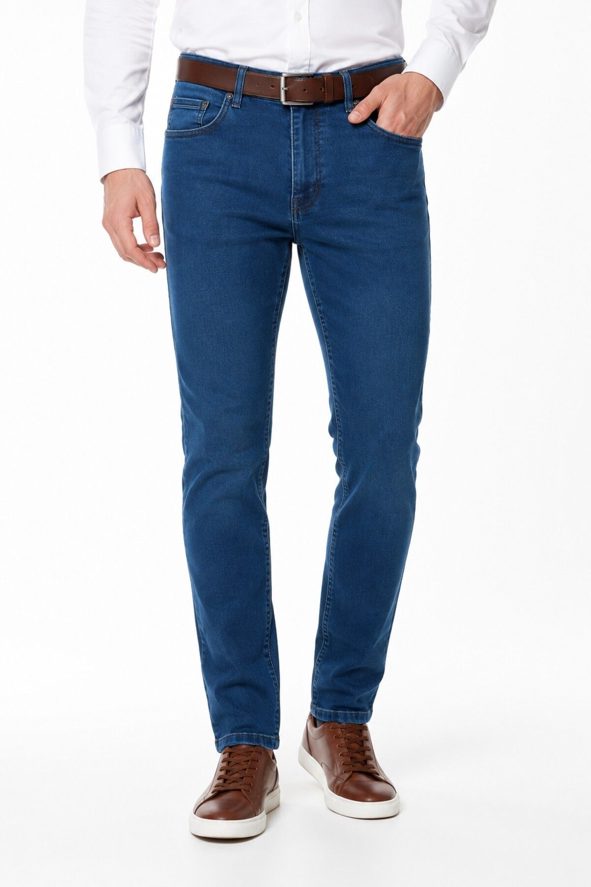 Erkek Regular Fit Jeans Pantolon 320 BGL-ST05452 PETROL - 38