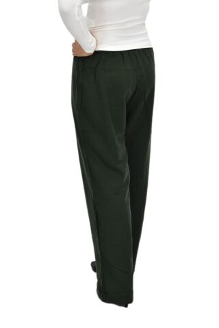 Kadın Beli Lastikli Bol Pantolon BGL-ST04216 YEŞİL - M