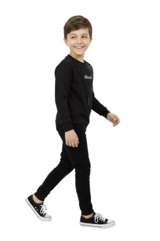 Erkek Çocuk Önü Baskılı Sweatshirt BGL-ST05245 SİYAH - 9 YAŞ