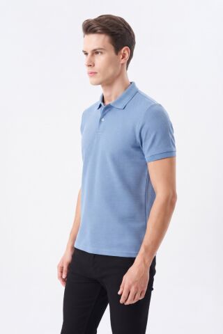 Erkek Polo Yaka Kısa Kollu Tişört Regular Kalıp 2610 BGL-ST05606 MAVİ - L