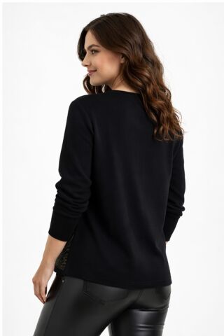 Kadın Zebra Desen Triko Kazak BGL-ST05286 HAKİ - XL