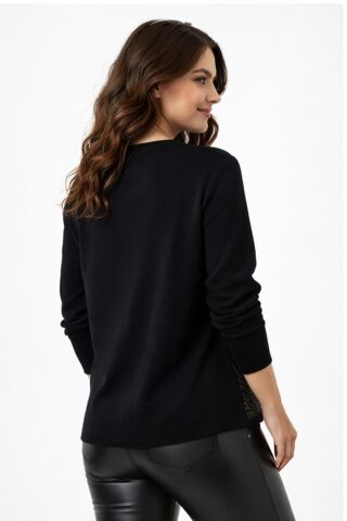 Kadın Zebra Desen Triko Kazak BGL-ST05286 HAKİ - 2XL