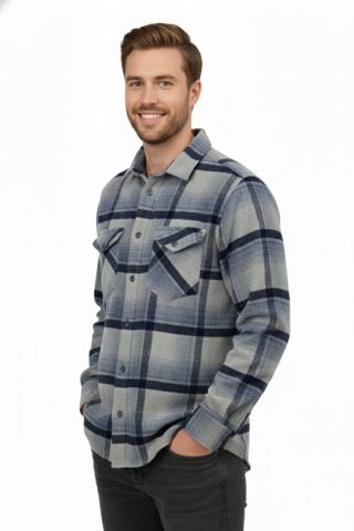 Erkek Kışlık Çift Cep Kapaklı Oduncu Gömlek BGL-ST04930