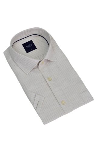 Erkek Klasik Kısa Kol Gömlek  9526 BGL-ST04748 BEJ - XL
