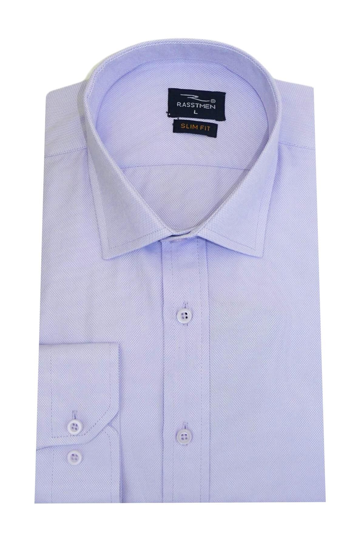 Erkek Gömlek Uzun Kol Silim Fit Armürlü BGL-ST01462 LİLA - S