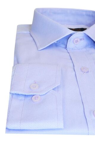 Erkek Gömlek Uzun Kol Silim Fit Armürlü BGL-ST01462 LİLA - S