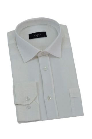 Erkek Klasik Tek Cepli Uzun Kol Gömlek BGL-ST04338 BEYAZ - 2XL