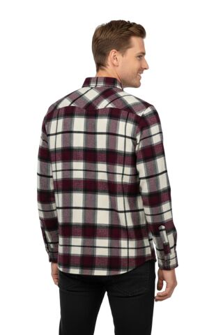 Erkek Kışlık Çift Cep Kapaklı Oduncu Gömlek BGL-ST04930 BORDO - S