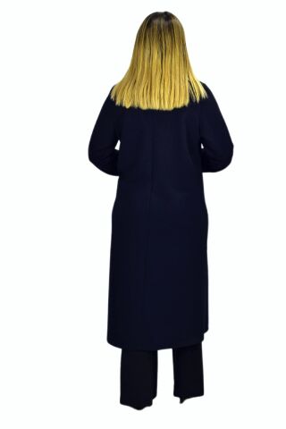 Kadın Kışlık Cepli Fermuarlı Kap Tunik BGL-ST03269 LACİVERT - 52