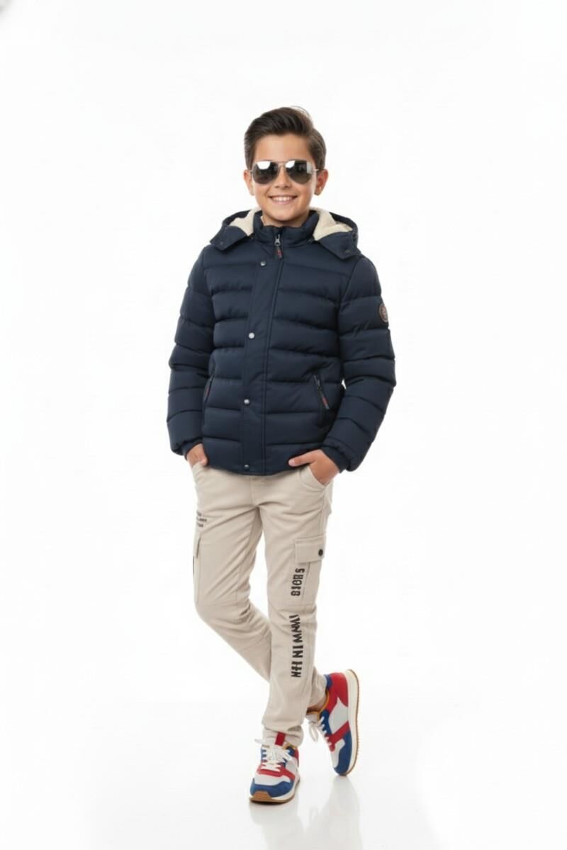 Erkek Çocuk Kapüşonlu Mont BGL-ST04885 LACİVERT - 16 YAŞ