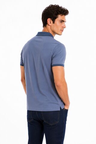 Erkek Polo Yaka Kısa Kollu Tişört Regular Kalıp T6092 BGL-ST05550 MAVİ - XL