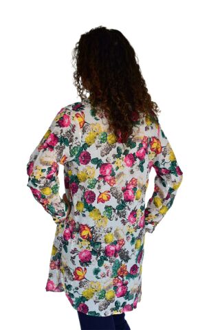 Kadın Çiçekli Desen Viscon Gömlek BGL-ST04238