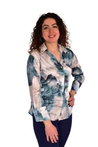 Kadın Saten Uzun Kol Gömlek BGL-ST04211
