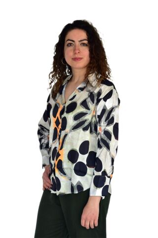 Kadın Saten Uzun Kol Gömlek BGL-ST04211