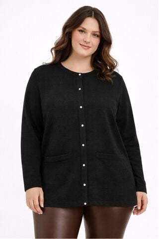 Kadın Anne Triko Hırka Kabartma Şal Desen BGL-ST05303