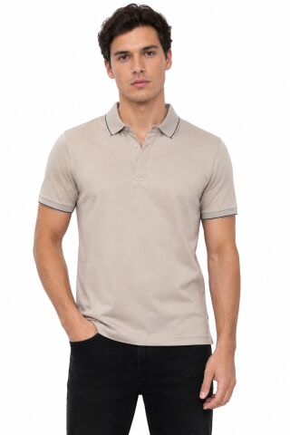 Erkek Polo Yaka Kısa Kollu Tişört Regular Kalıp T6092 BGL-ST05550 TAŞ - L