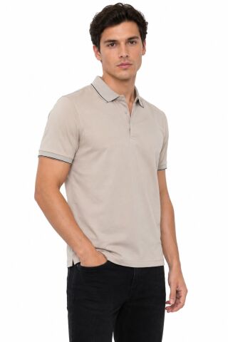 Erkek Polo Yaka Kısa Kollu Tişört Regular Kalıp T6092 BGL-ST05550 TAŞ - 2XL