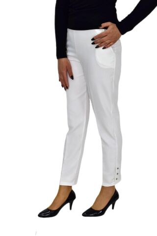 Kadın Paça Puntalı Beli Lastikli Kumaş Pantolon BGL-ST04323