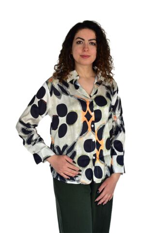 Kadın Saten Uzun Kol Gömlek BGL-ST04211 HAKİ - L