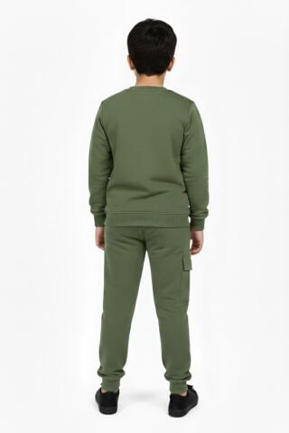 Erkek Çocuk Önü Baskılı Sweatshirt Ve Eşofman Alt Takım BGL-ST05248