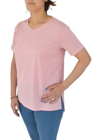 Kadın V Yaka Ön Kısa Arka Uzun Tişört BGL-ST02088