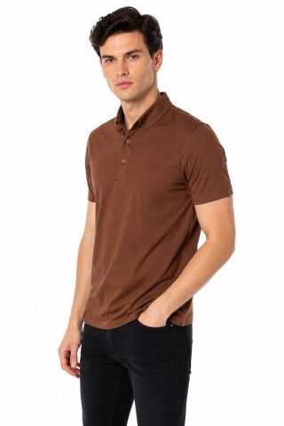 Erkek Polo Yaka Kısa Kollu Tişört Regular Kalıp T6073 BGL-ST05551 KİREMİT - XL