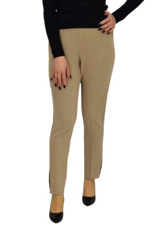 Kadın Paça Puntalı Beli Lastikli Kumaş Pantolon BGL-ST04323 BEJ - 54