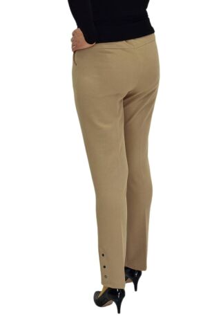 Kadın Paça Puntalı Beli Lastikli Kumaş Pantolon BGL-ST04323 BEJ - 54