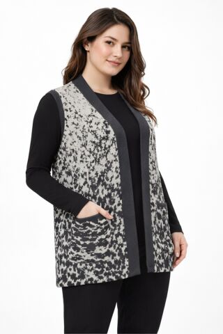 Kadın Anne Triko Yelek Kar Desen BGL-ST05301