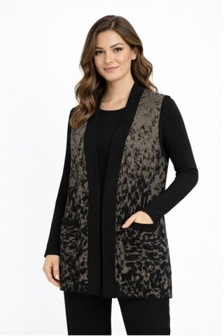 Kadın Anne Triko Yelek Kar Desen BGL-ST05301