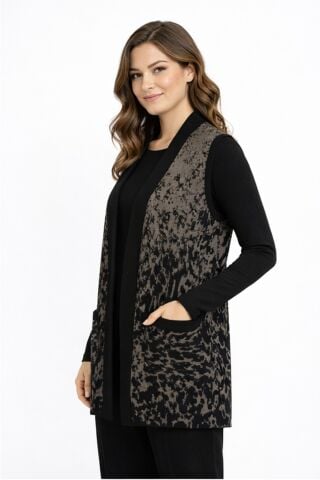 Kadın Anne Triko Yelek Kar Desen BGL-ST05301