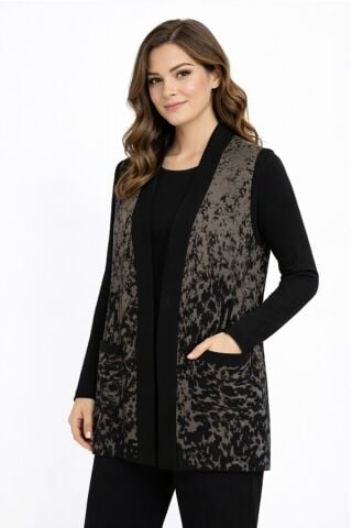 Kadın Anne Triko Yelek Kar Desen BGL-ST05301