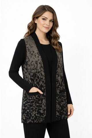 Kadın Anne Triko Yelek Kar Desen BGL-ST05301