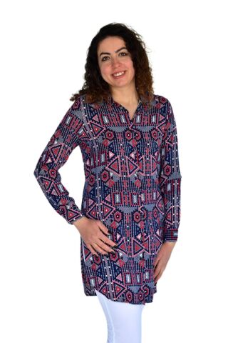 Kadın Nokta Desen Viscon Gömlek BGL-ST04242