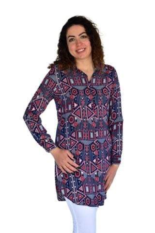 Kadın Nokta Desen Viscon Gömlek BGL-ST04242