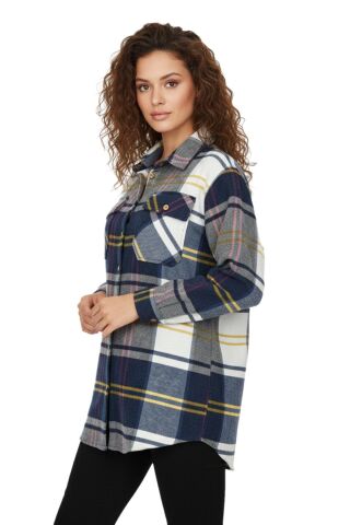Kadın Oduncu Gömlek BGL-ST02369 İNDİGO - 36