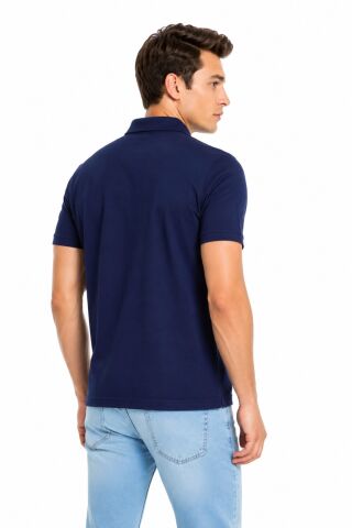 Erkek Polo Yaka Kısa Kollu Tişört Regular Kalıp T6073 BGL-ST05551 LACİVERT - 2XL