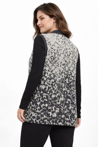 Kadın Anne Triko Yelek Kar Desen BGL-ST05301 TAŞ - 2XL
