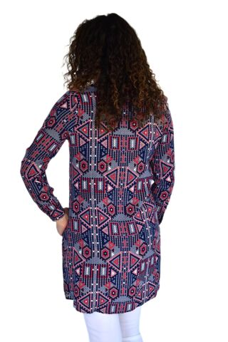Kadın Nokta Desen Viscon Gömlek BGL-ST04242 LACİVERT - L