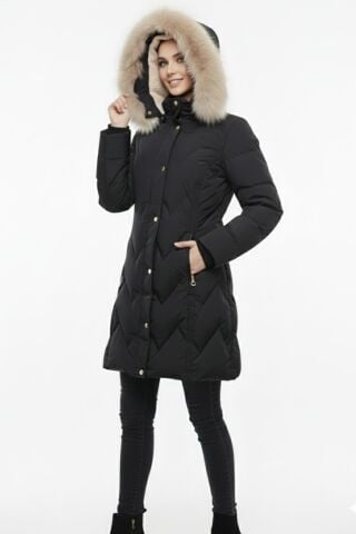 Kadın Spor Kapüşonlu İçi Peluş Mont  M5308 BGL-ST04893