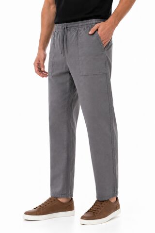 Erkek Ham Bez Lastikli %100 Natural Pamuk Pantolon BGL-ST05616 K.GRİ - 58