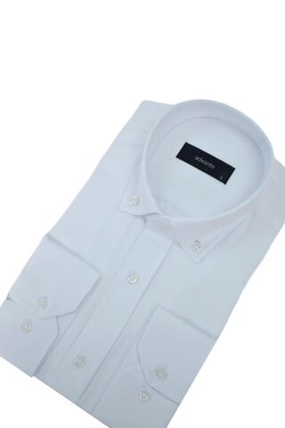 Erkek Silim Fitt Uzun Kol Gömlek BGL-ST03007 BEYAZ - 2XL