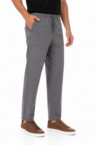 Erkek Ham Bez Lastikli %100 Natural Pamuk Pantolon BGL-ST05616 K.GRİ - 60