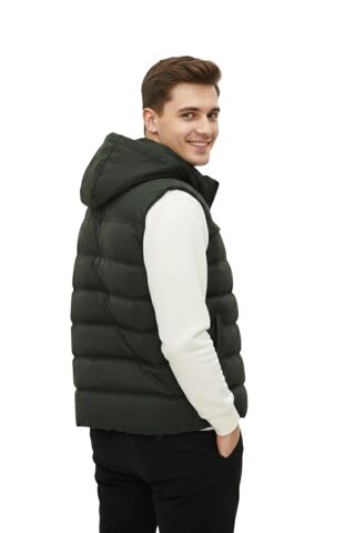 Erkek Kapüşonlu Spor Yelek 4021 BGL-ST04900 HAKİ - 2XL