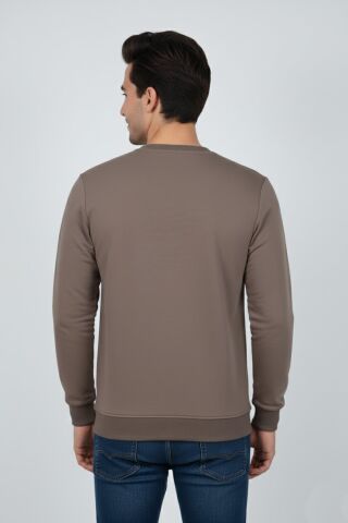 Erkek Mevsimlik Sıfır Yaka Sweatshirt BGL-ST04864 A.KAHVE - XL