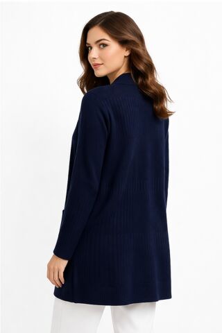 Kadın Anne Triko Cepli Hırka BGL-ST05293 LACİVERT - 3XL
